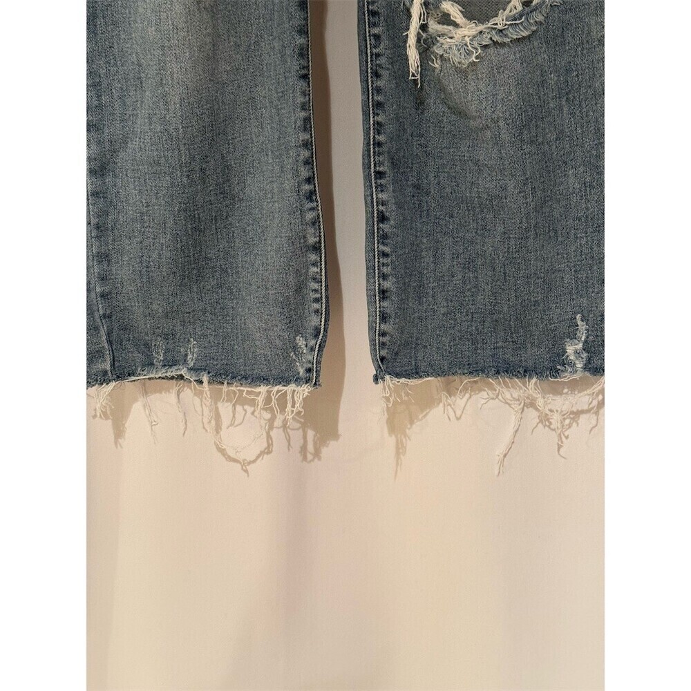 Judy Blue Jeans Womens Size M Blue High Rise Distressed Straight Crop - Picture 2 of 16